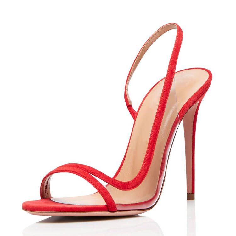 Sexy High Heel Sandal Heels Slides Open Pointed Toe Slingback Clear Transparent