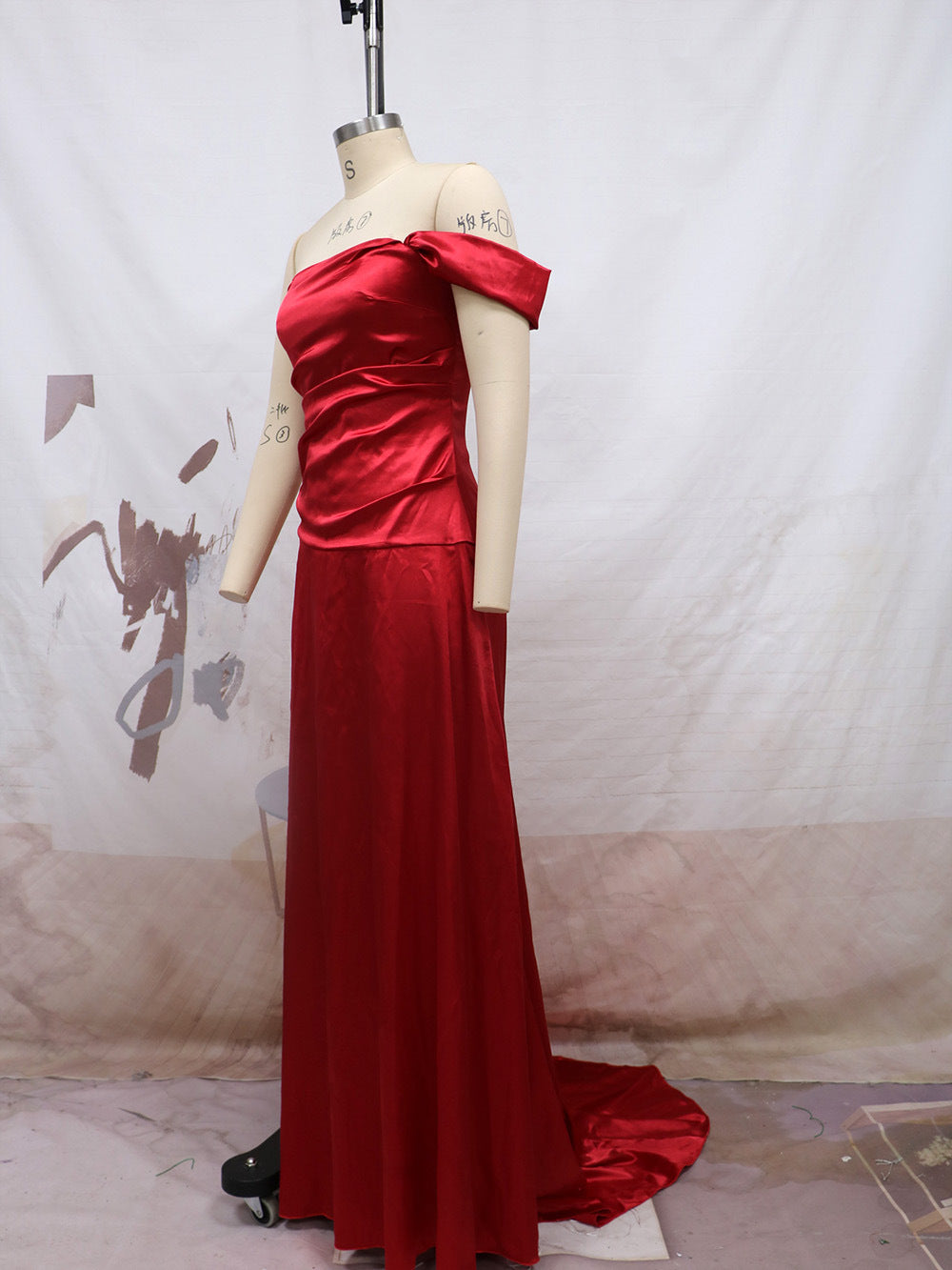 Hot Red Luxury Evening Backless Prom Dresses Long Mermaid Prom Dresses Satin Evening Dress