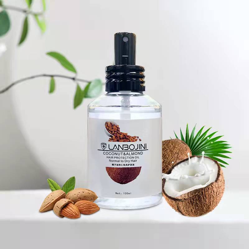 Private Label Coconut Almond Hair Care Protection Oil Best  Leave-In Hair Treatment Oil for Dry Hair