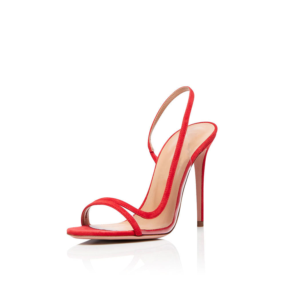 Sexy High Heel Sandal Heels Slides Open Pointed Toe Slingback Clear Transparent