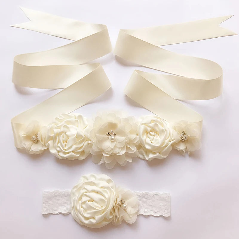 Fashion Luxury Beaded Pearls Handmade Flower Applique Wedding Sashes Bridal Belts for Wedding Dresses - My Store