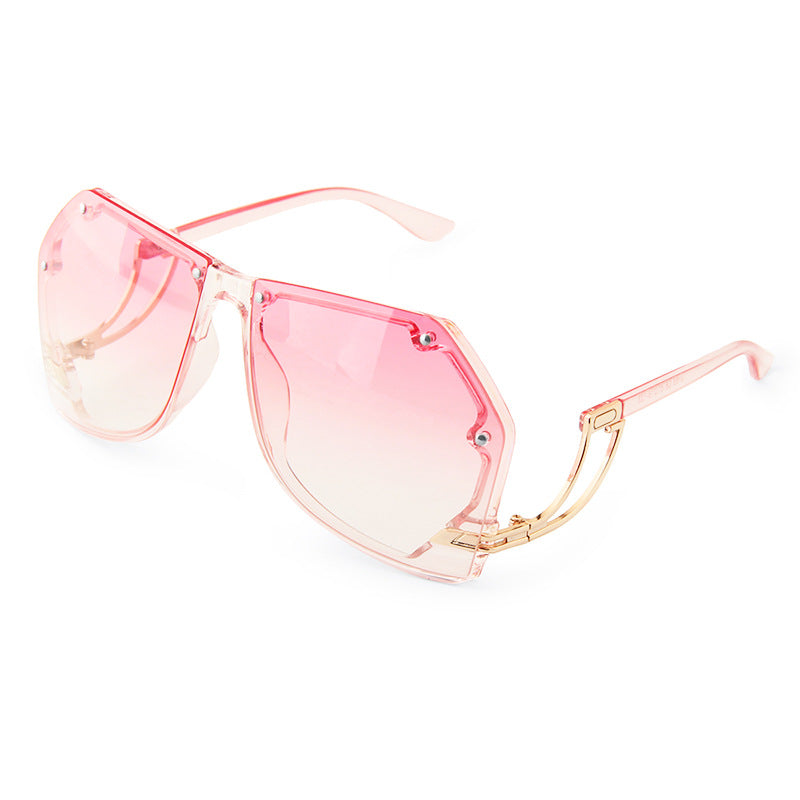 Big Frame Sunglasses Fashion Ocean Film Lovers Sunglasses Men and Women Versatile Sunscreen Sunglasses