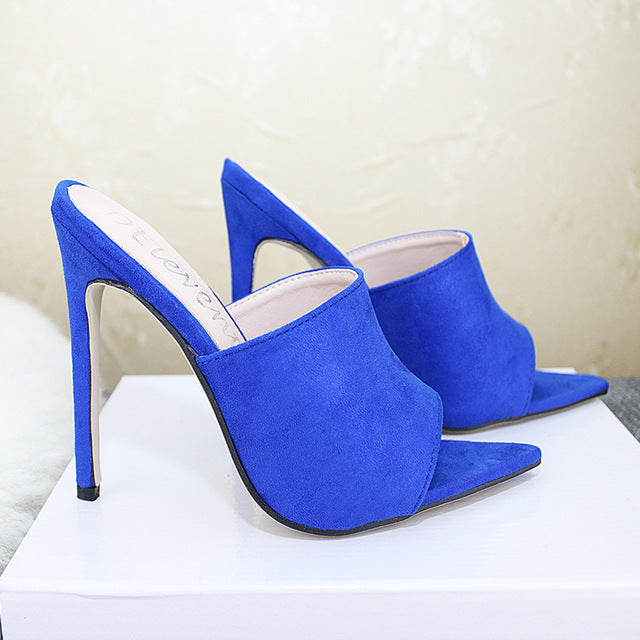 High Heels Summer New Square Heel Stiletto Slippers Shoes Girls Women Sandals Ladies High Heels