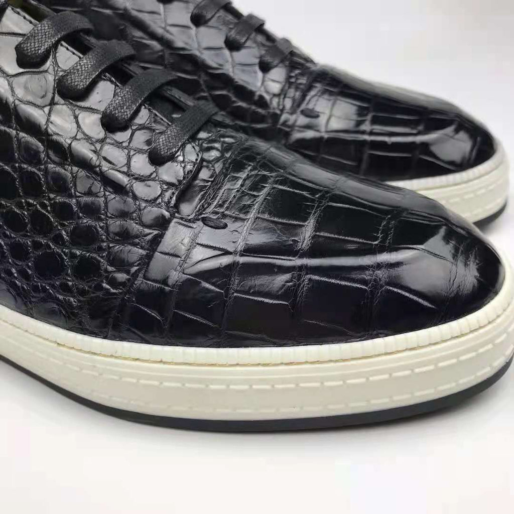 Custom Luxury Shoes Women Sneakers Hot Selling Alligator Shoes Men Sneaker Chic Fashionable Italian Crocodile Leather Men Shoes