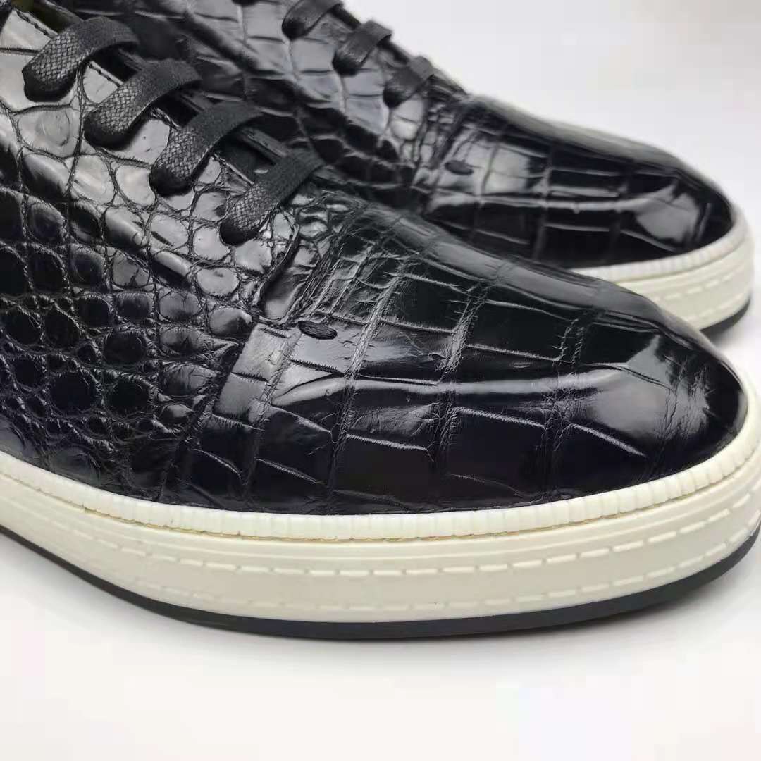 Custom Luxury Shoes Women Sneakers Hot Selling Alligator Shoes Men Sneaker Chic Fashionable Italian Crocodile Leather Men Shoes