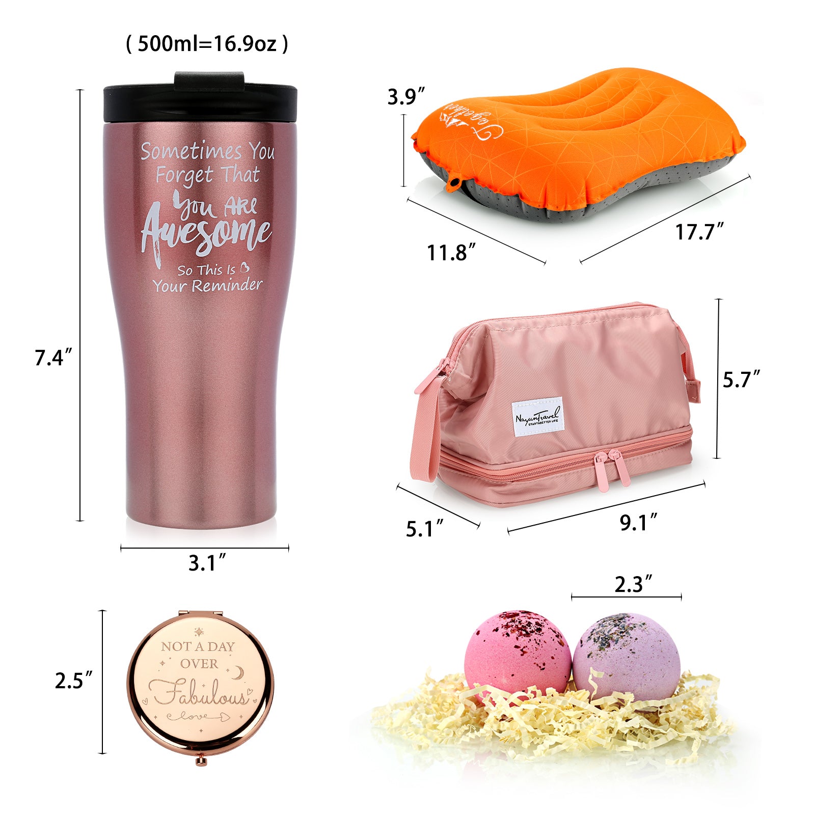 Birthday Gifts Box for Women Friends Unique Thank You Gift Basket for Her Inspirational Care Package Thermos Mug Gift Set