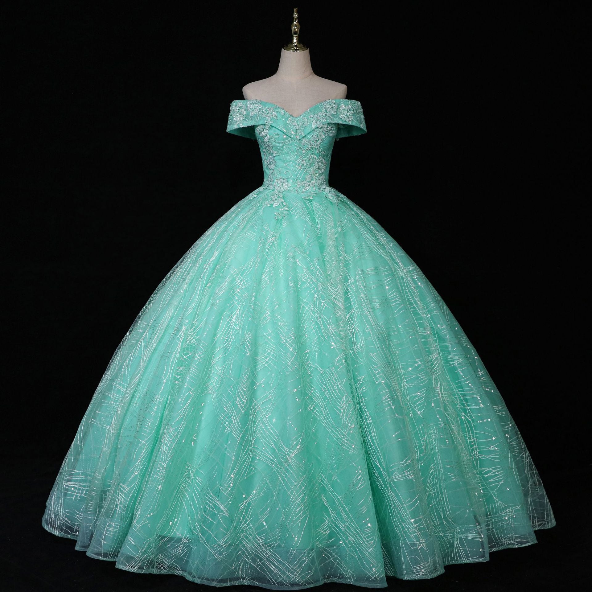 Women Luxurious Sequin Party Evening Dresses Elegant Ball Gown Wedding Dresses - My Store