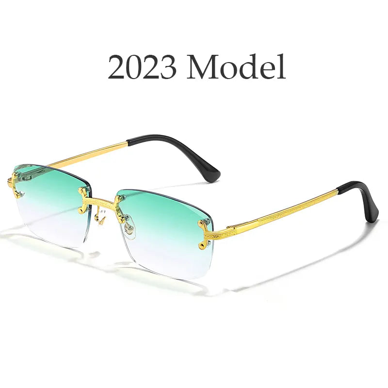 HBK 2022 Fashion Rimless Glasses Frames Luxury Frameless Sun Glasses Sunglass Woman 2021 Rimless Sunglasses Mens