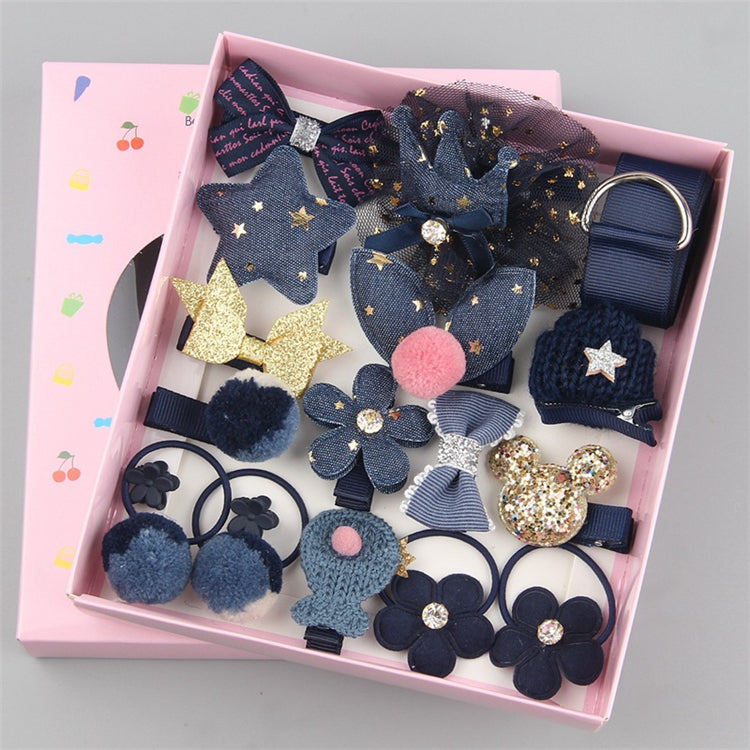 Hair Clip Set Cute Hair Accessories Girl Cartoon Headwear Bow Flower Animal Hairpin Hair Ring Kids Accessories