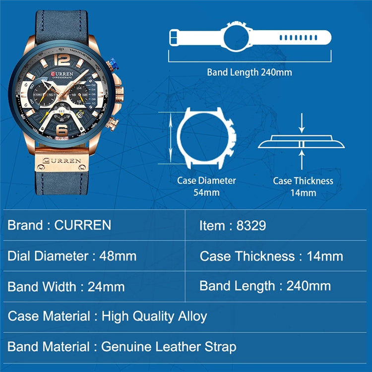 Watches Men Reloj Curren 8329 New Brand Sport Watches Men's Quartz Clock Waterproof Wrist Watch Relogio Masculino