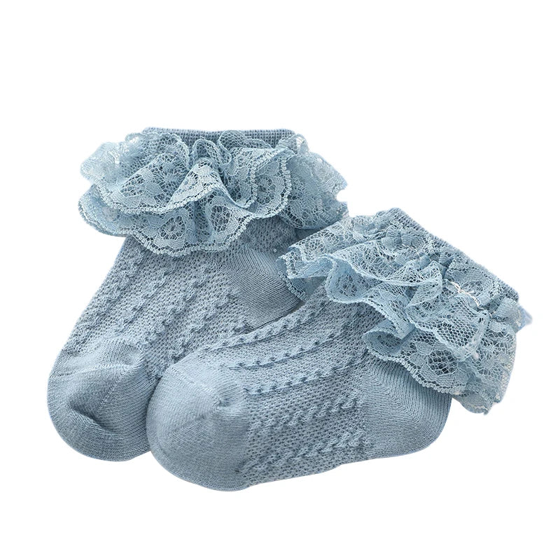 Wholesale Baby Lace Ruffle Socks Newborn Cotton Baby Girls Sock Cute Toddler Socks Princess Style Baby Accessories