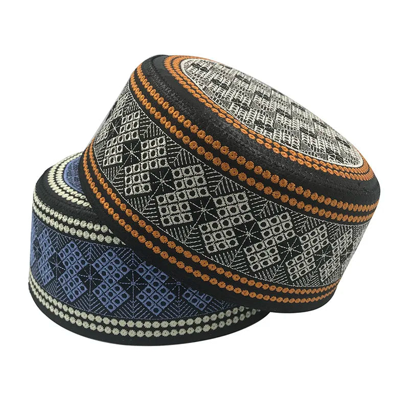 New Prayer Hats Cotton Embroidery Islamism Muslim Hat Islam Arabic India Jewish Hat Saudi Arabia Hats for Men Headscarf Clothing