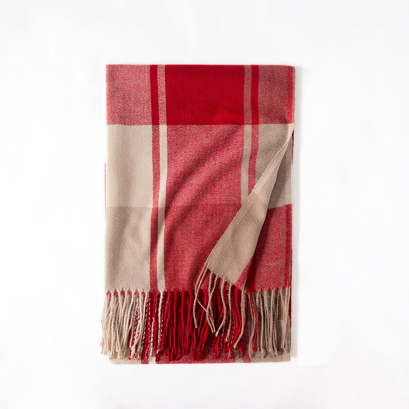Plaid Scarves Shawls Women Winter Tassel Design Vintage Classic Elegant Gentle Warm Outdoor Leisure Female Daily Other Scarves