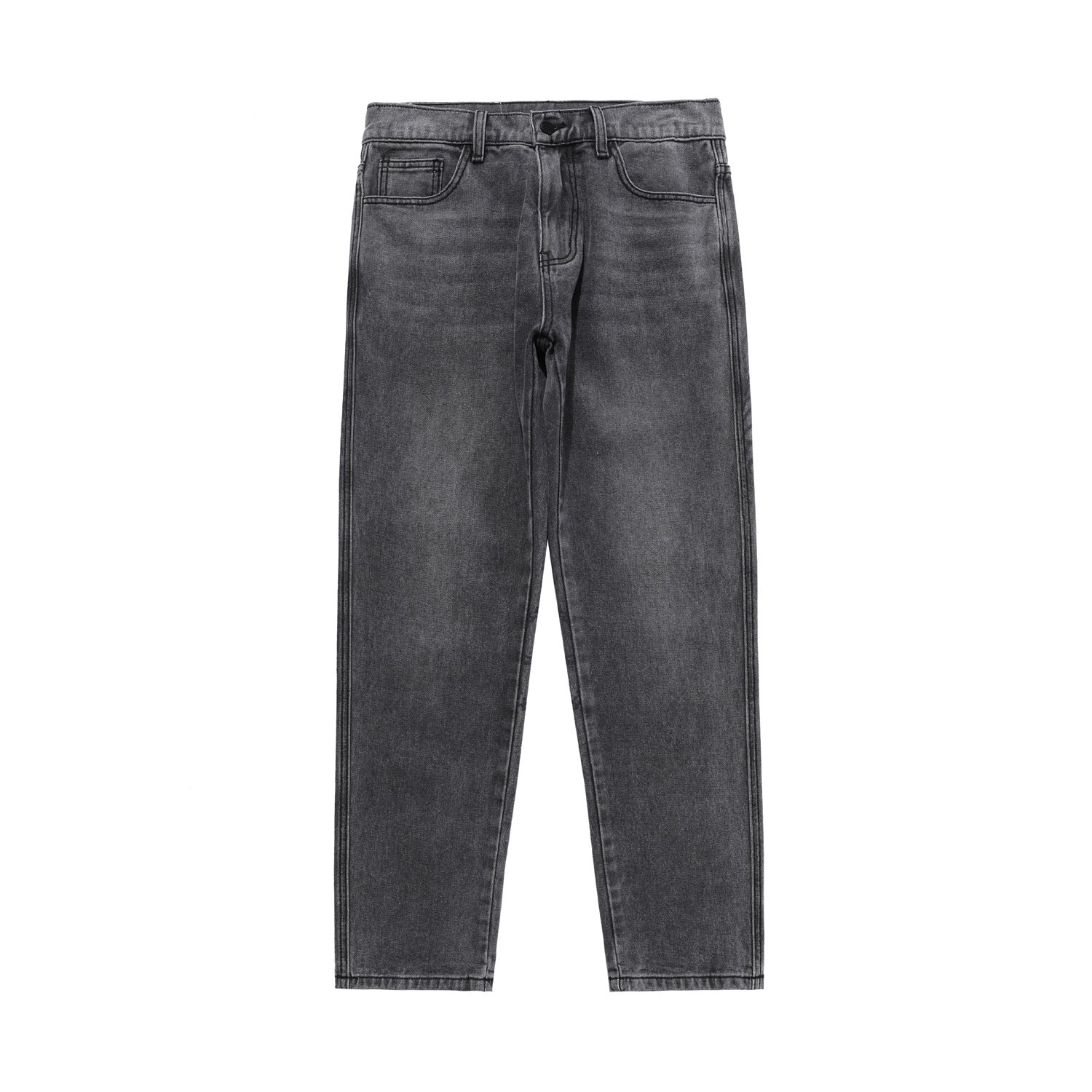 Retro Male High Street Stacked Jeans Retro  Blue Baggy Jeans Popular  Printing Wash  Designer Jean