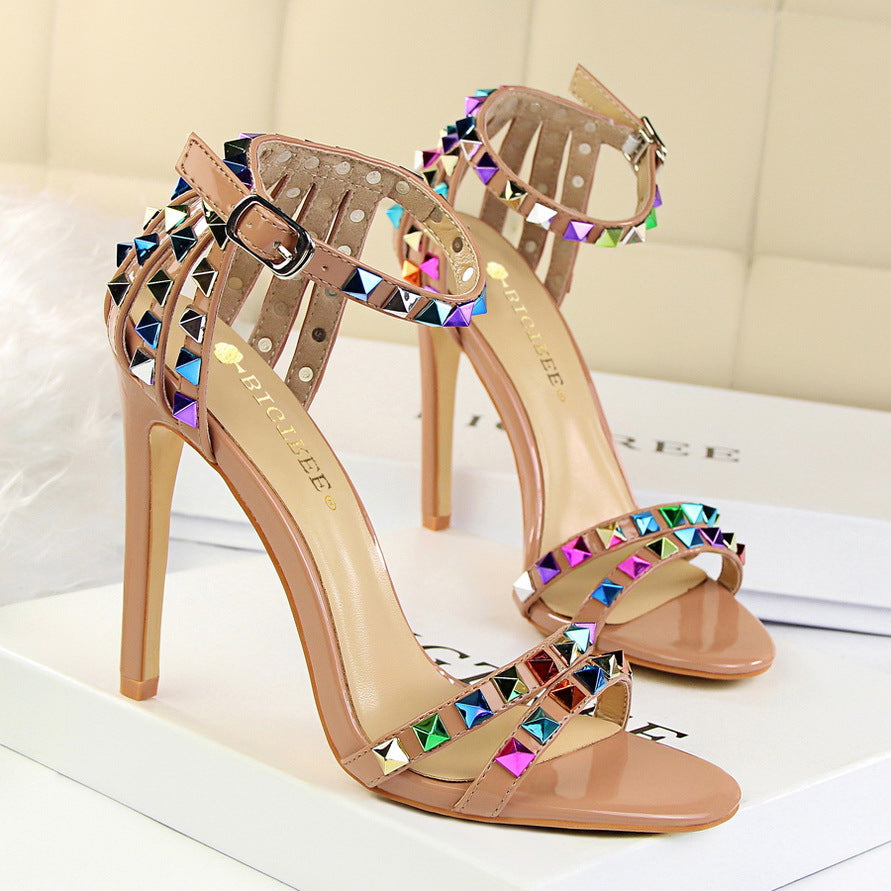 Famous Brands Heeled Sandals Sexy Sandalias Wedges Sandal Pointy Women's Pumps High Heels Shoes for Women