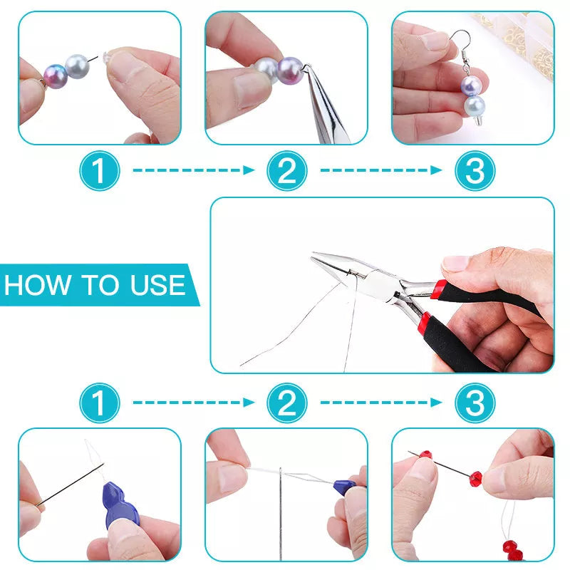 Jewelry Making Supplies Kit With Jewelry Tools, Jewelry Copper Wires Thread and Jewelry Findings for Jewelry Repair and Beading