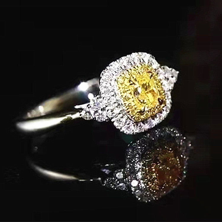 SGARIT Fine Jewelry Women Rings Wedding Luxury 18k Gold 0.24ct Genuine Yellow Real Diamond Jewelry Ring  Jewellery