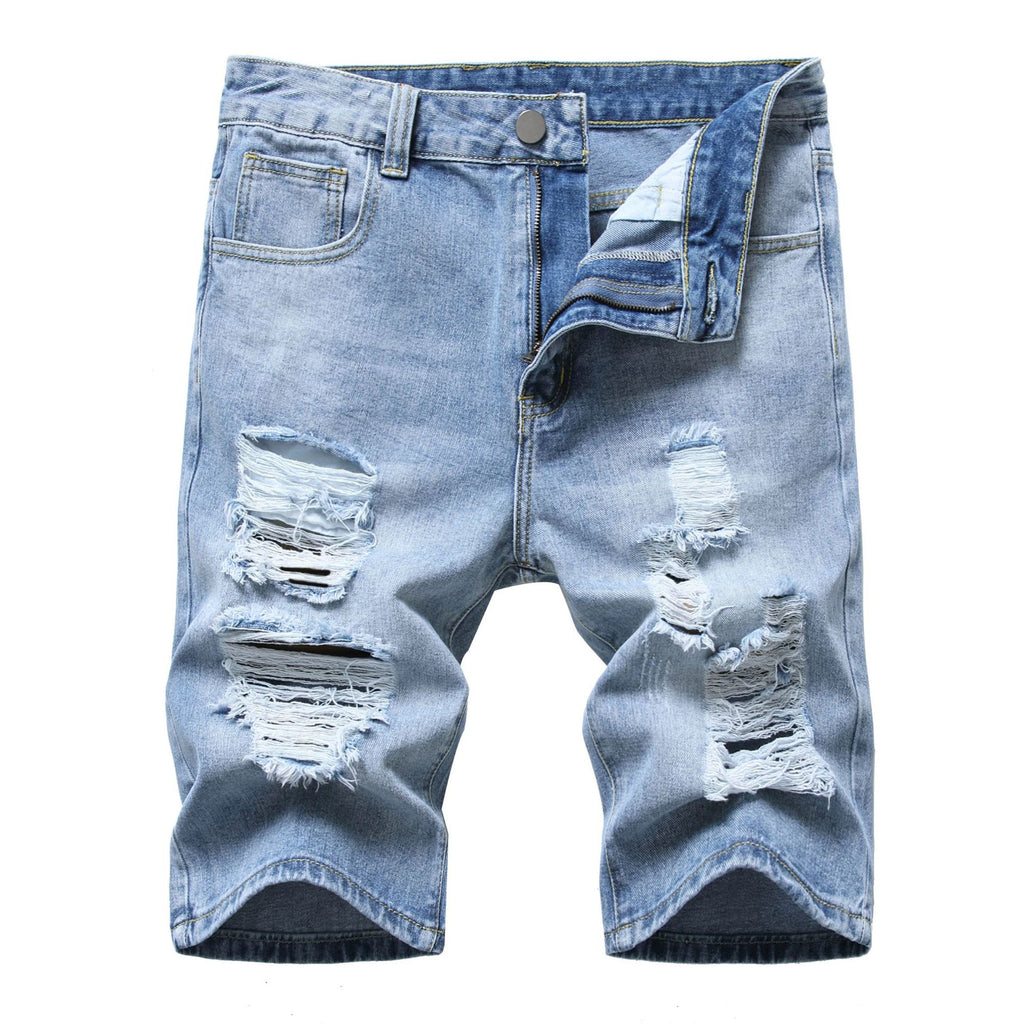 High Quality Ripped Denim Short Jean Men's Shorts Man Jeans Shorts