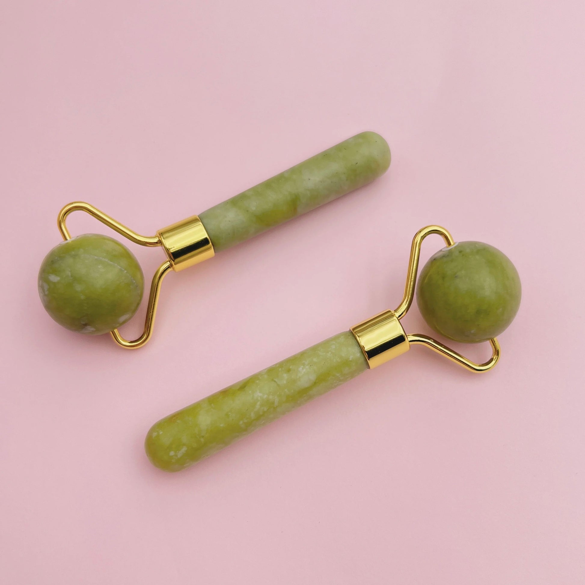 Custom Logo Facial Beauty Roller Skin Care Tools Mini Rose Quartz Green Jade Roller Massager