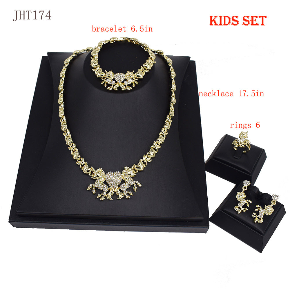 JHT174 Wholesale Kids Jewelry Set Girl Gift Jewelry Unicorn Kids Jewelry Sets
