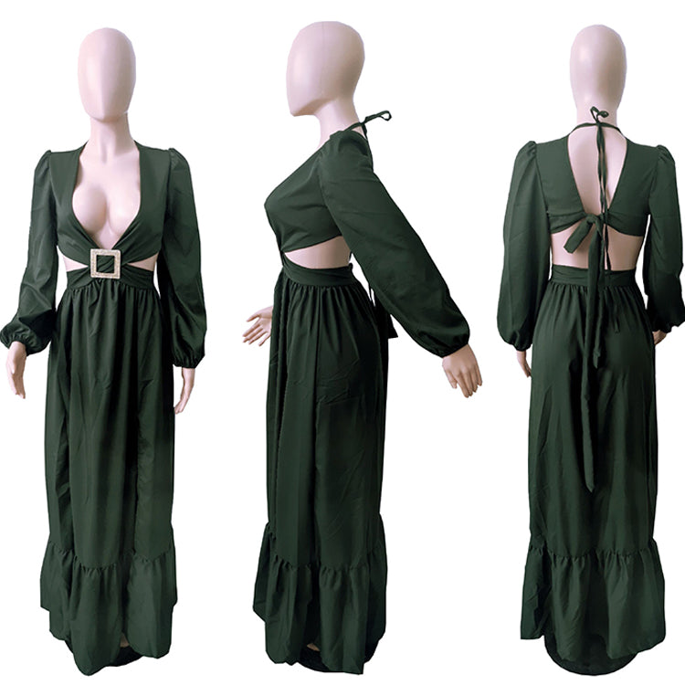 QY5089 Fashion Sexy Elegant Dresses Long Sleeve Dress Party Wear Dresses for Women