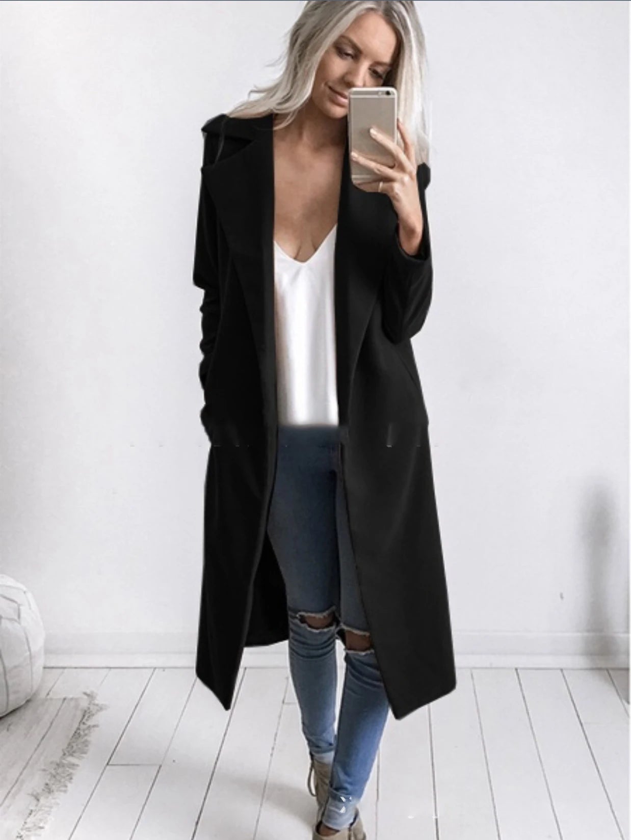 YQY002 New Styles Autumn Fashion Leisure Ladies Long Coats for Women Woolen Coat