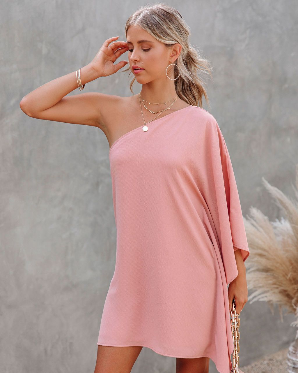 Summer Ruffle Dress Women's Sexy Batwing Loose Casual Dresses Solid Color Elegant Club Party Mini Dressy One Shoulder Dress