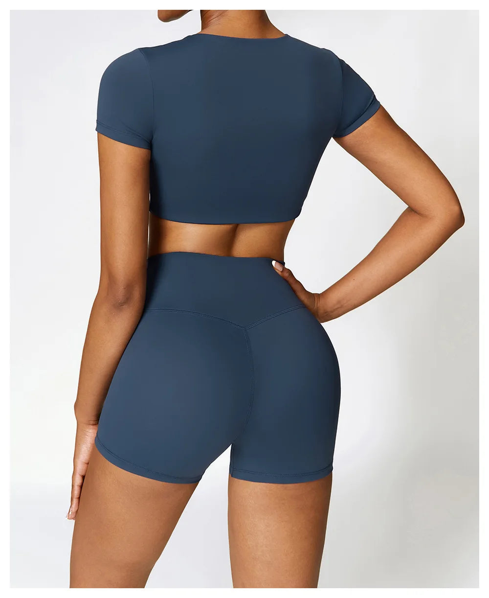 Ropa Deportiva Mujer 5 Pieces Yoga Set Sports Fitness Activewear Gym Woman Seamless Ribbed Workout Clothing Yoga Active Wear Set