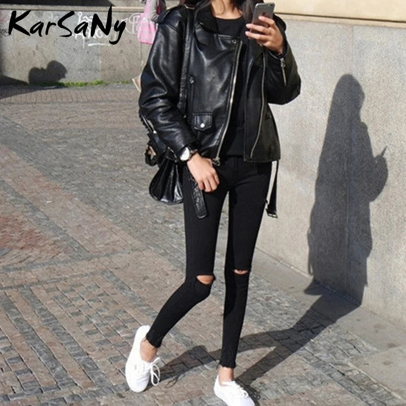 Skinny Ripped Jeans for Women Stretch High Waist Black Jeans With Holes Destroyed Women Denim Pants With Holes Summer Jean
