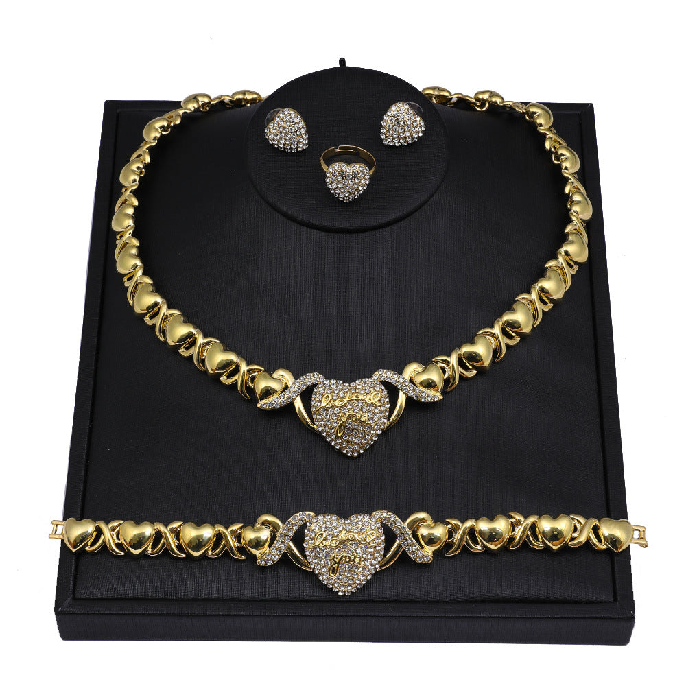 Jewellery Lady 14K Gold Filled Jewelry Sets for Women Bracelets Necklaces With Earrings Gifts