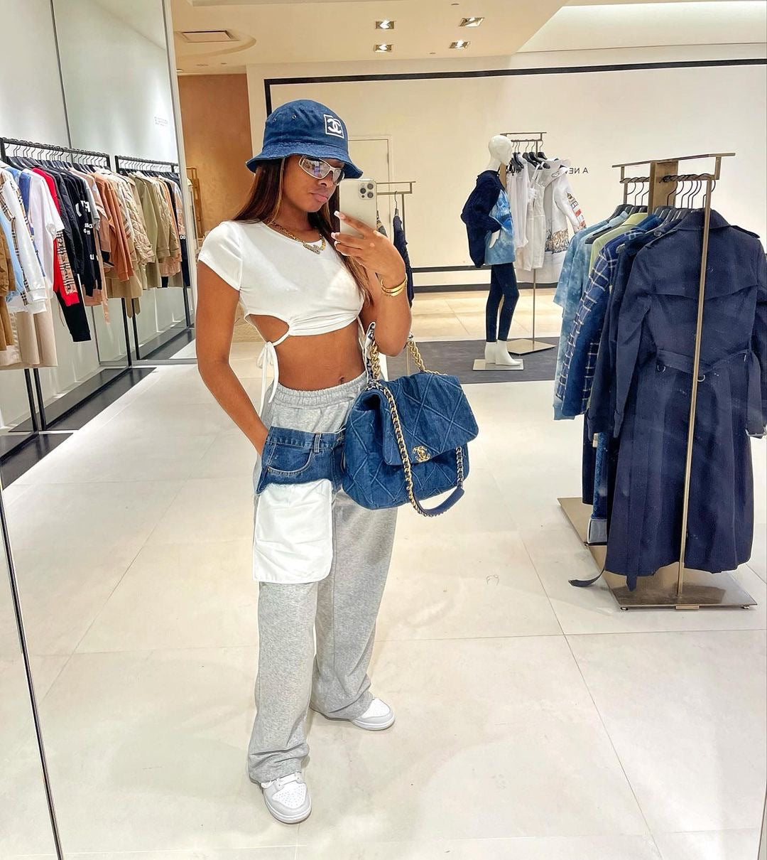 Fall Sweat Pants Patch Work Pocket Trousers Women Clothing Joggers Pants for Women