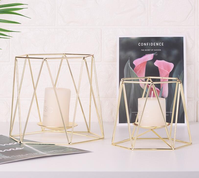 Small Size Wedding Decorative Gold Single Candlestick Hanukkah Candles Lanterns Decorative Candle Jar Unique Candle Vessel