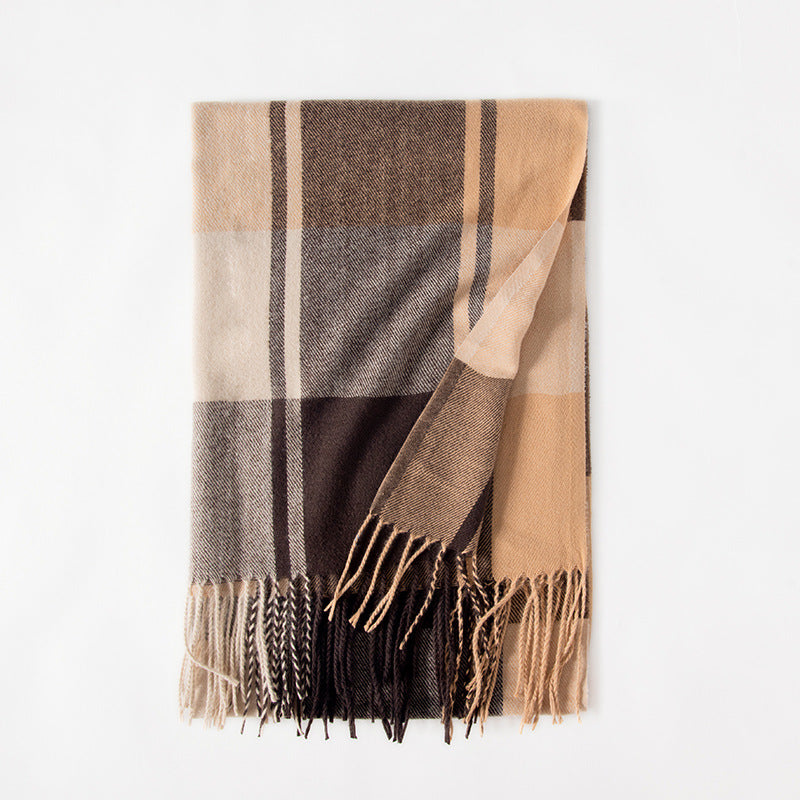 Plaid Scarves Shawls Women Winter Tassel Design Vintage Classic Elegant Gentle Warm Outdoor Leisure Female Daily Other Scarves