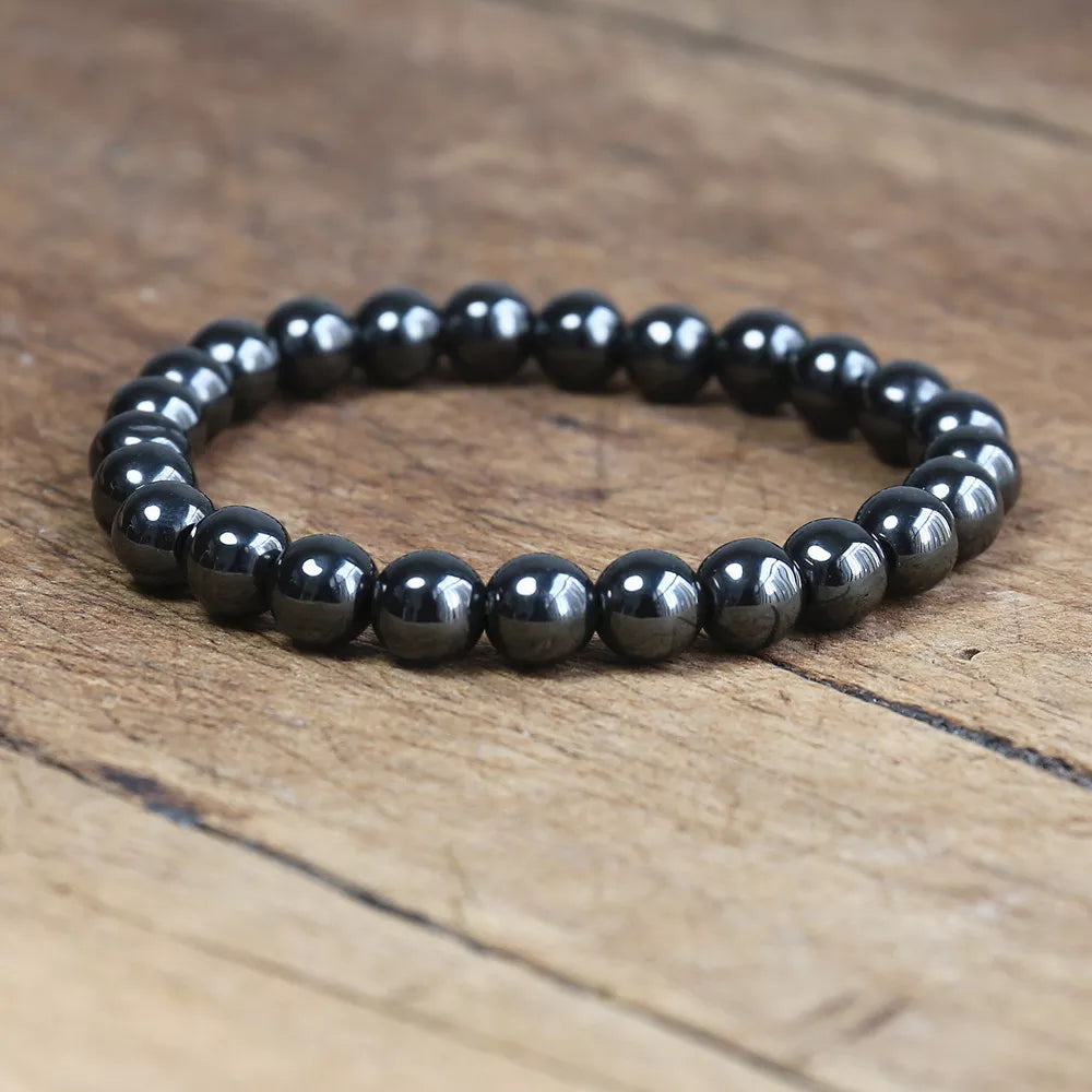 Magnetic Bracelet Beads Hematite Stone Therapy Health Care Magnet Hematite Beads Bracelet Men's Jewelry