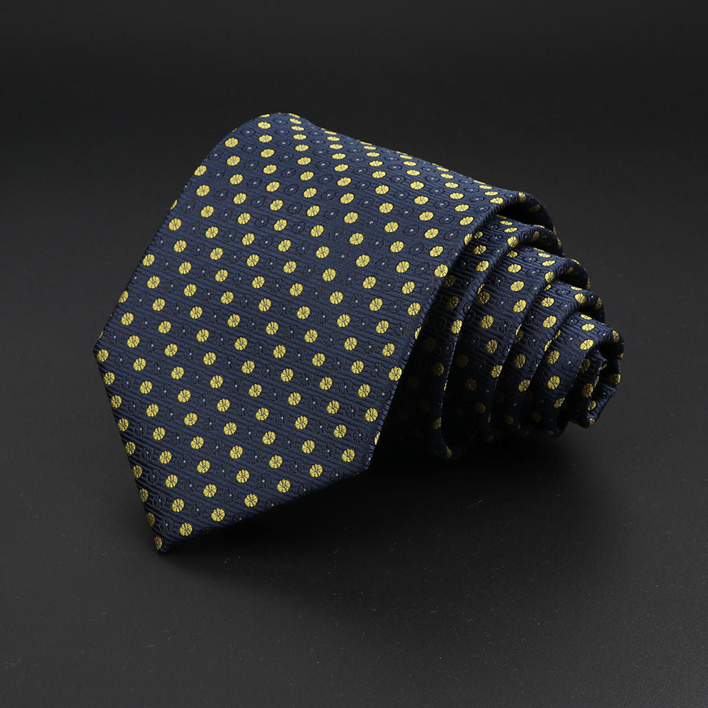 Men's Fashion Neckties Classic Stripe Red Navy Blue Business Formal Wedding Ties Jacquard Woven Solid Tie Polka Dots Neck Ties