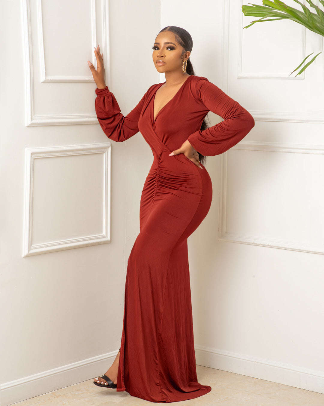 TG032 Elegant Dresses for Women Casual Party Dresses Long Evening Elegant Pleated Maxi Dress