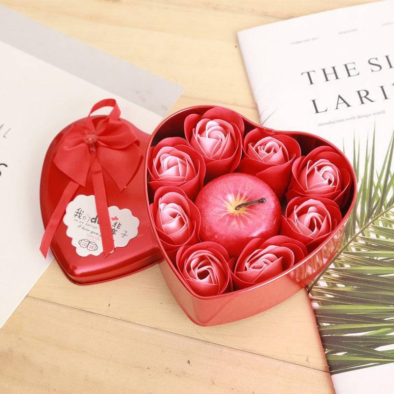 Fruit Small Gift Simulation Red Apple Candle Fruit Activity Christmas Gift Small Candle Other Candles With Box