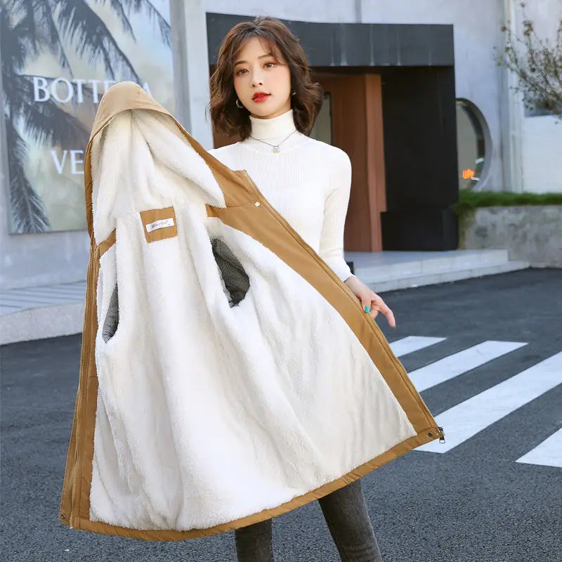 Women's Coats 2025 High Quality Midi Length Loose Women's Clothing Winter Coat Elegant Thick Fashion Fur Coat Women
