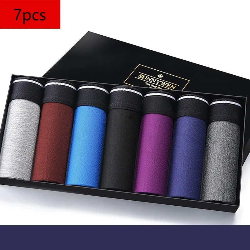 7pcs/Lot  Men Panties Shorts Underwear Boxer Shorts Men's Sexy Underwear High Quality Men's Underwear Pouch