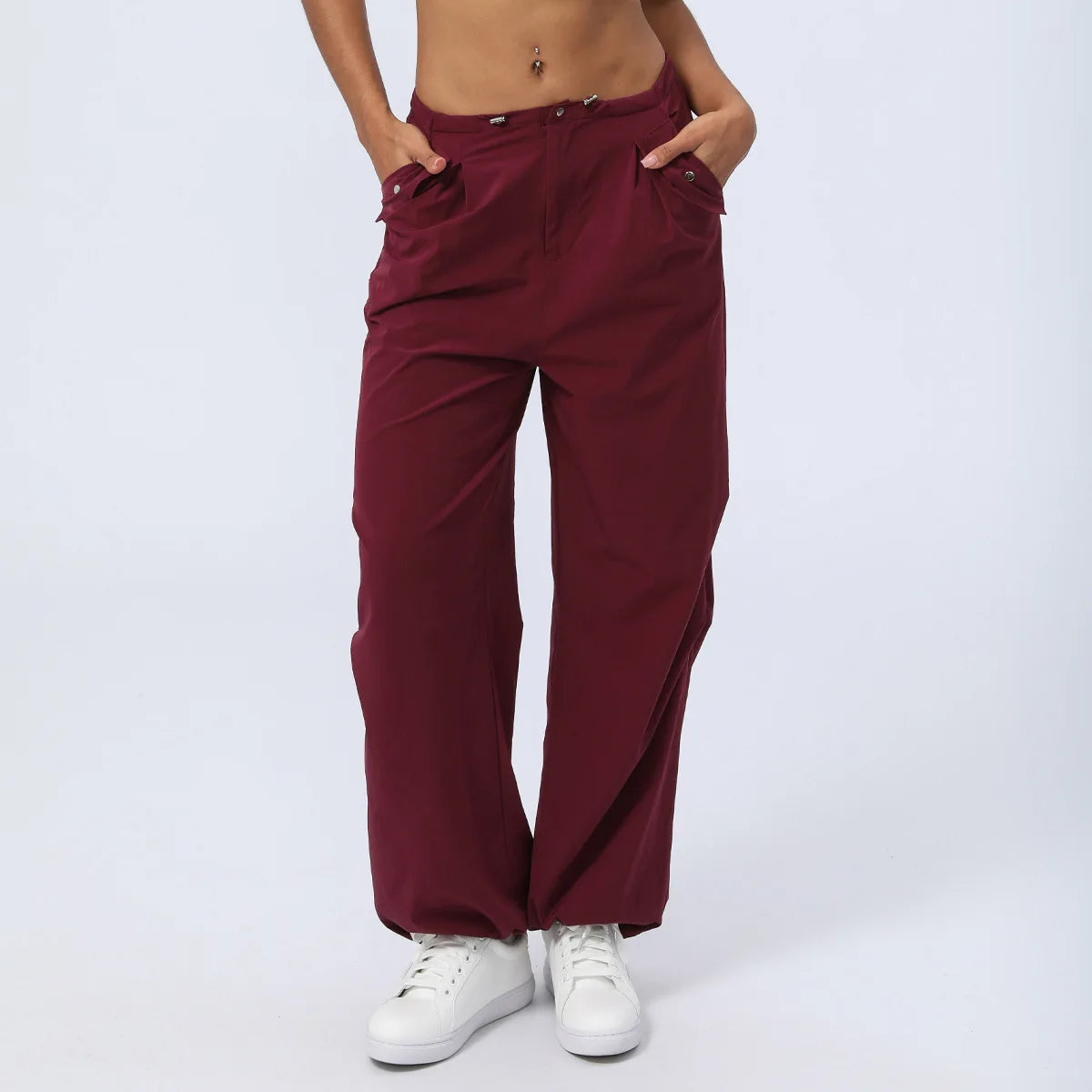 Fashion Quick Dry Sports Pants Custom Women's Clothings Loose Straight Trousers Casual High Waist Cargo Pant Women Pants