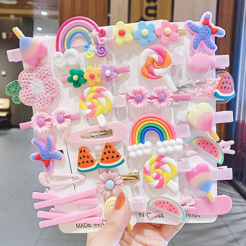 Baby Girls Hair Accessories Sets Fashion Cute Hair Bows Flower Hair Clips for Children Kids Headwear