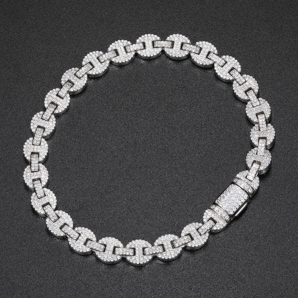 Pass Diamond Tester VVS Moissanite Iced Out Guci Link Chain Bracelet Fashion 925 Sterling Silver Mossanite Rappers Gift Hip Hop - My Store