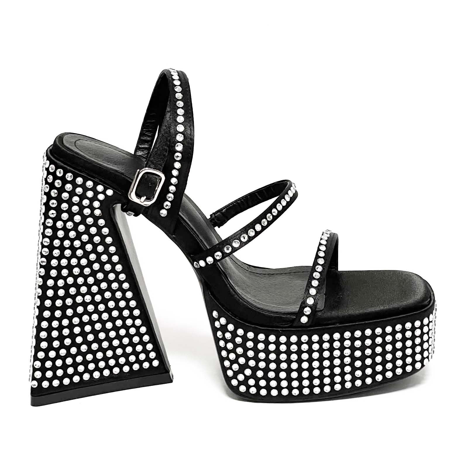 Sh11322a Chunky Heel Women.shoes High Heels Newest Bling Diamond Heels