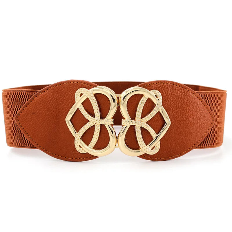 65 Style New Korean Windbreaker Elastic Wide Women Waistband a Variety Alloy Buckle Retro Belt All-Match Dress Women Accessory