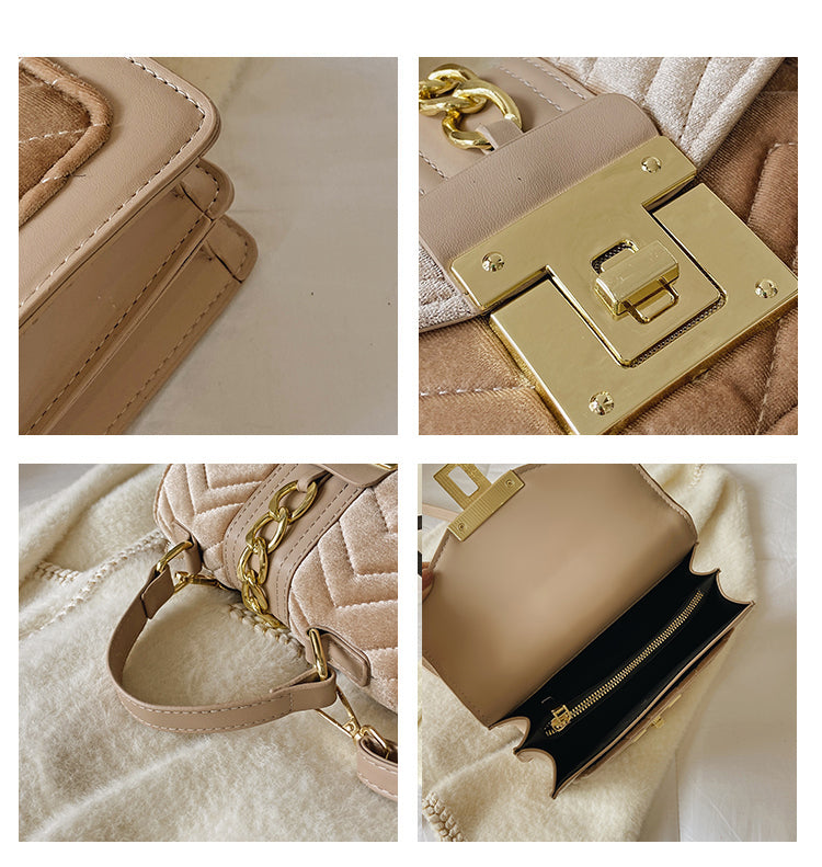 Luxury Fashion Handbag Designer Famous Brands Fall Velvet Purses and Handbags  Ladies Handbags Leather Purses