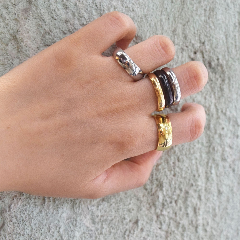Simple 4mm 6mm 8mm Stainless Steel Jewelry Women Blank Ring Finger Rings Jewellery