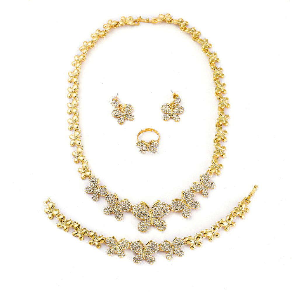 Jewellery Lady 14K Gold Filled Jewelry Sets for Women Bracelets Necklaces With Earrings Gifts