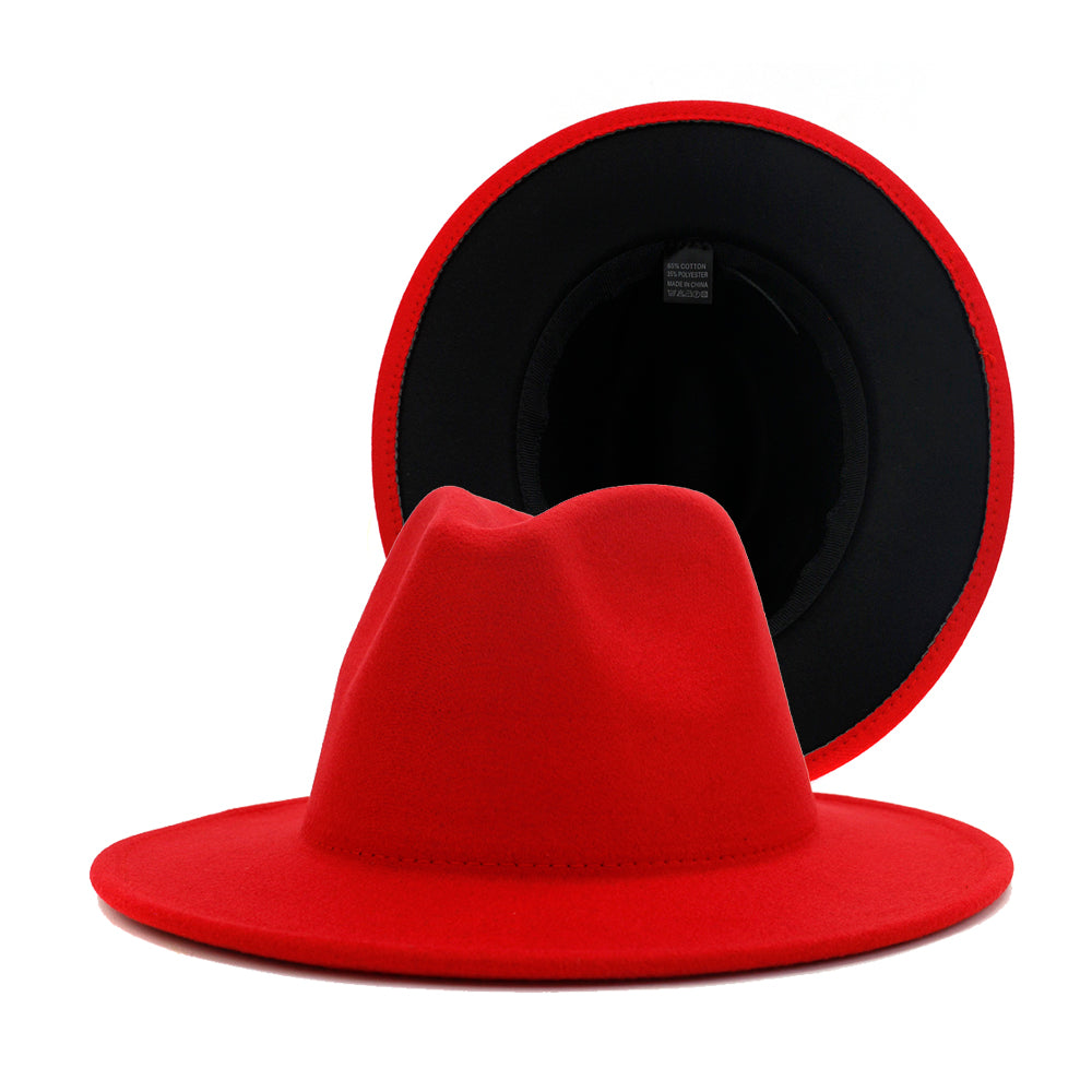 Fedora Hats Women Wholesale Felt Fedora Hats for Men Two Tone Hat Different Color Brim Fedora