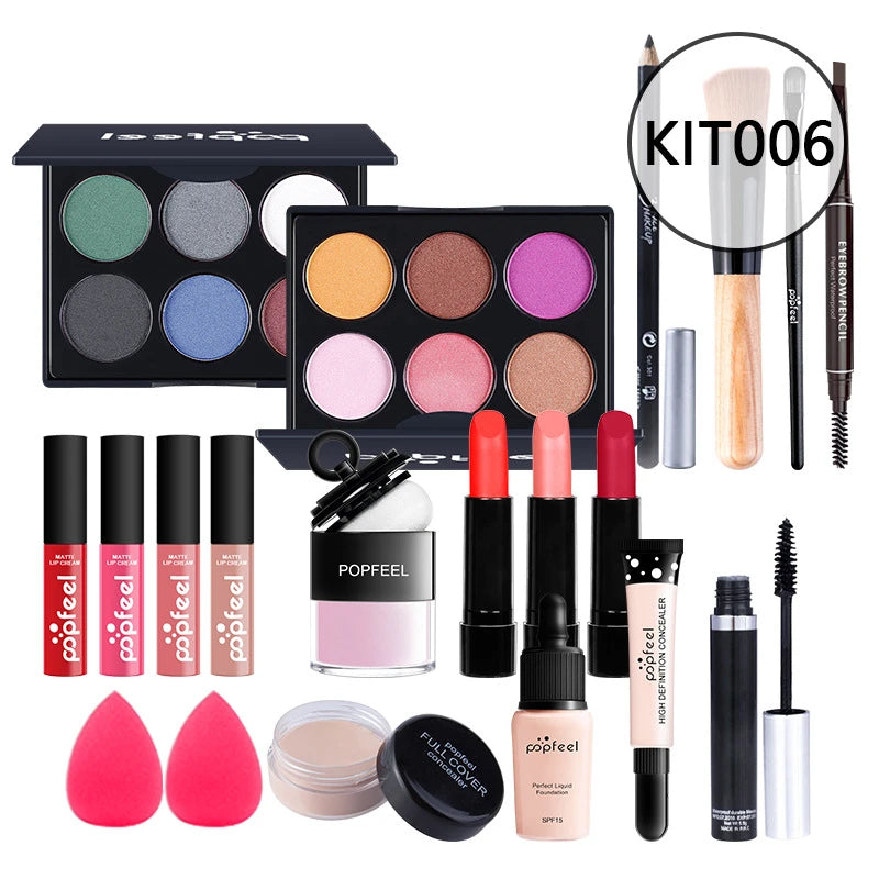 20 Styles Makeup Set Eyeshadow Lipstick Eyebrow Pencil Lip Gloss Makeup Brush Powder Nail Polish With Makeup Bag Cosmetics Kit - My Store