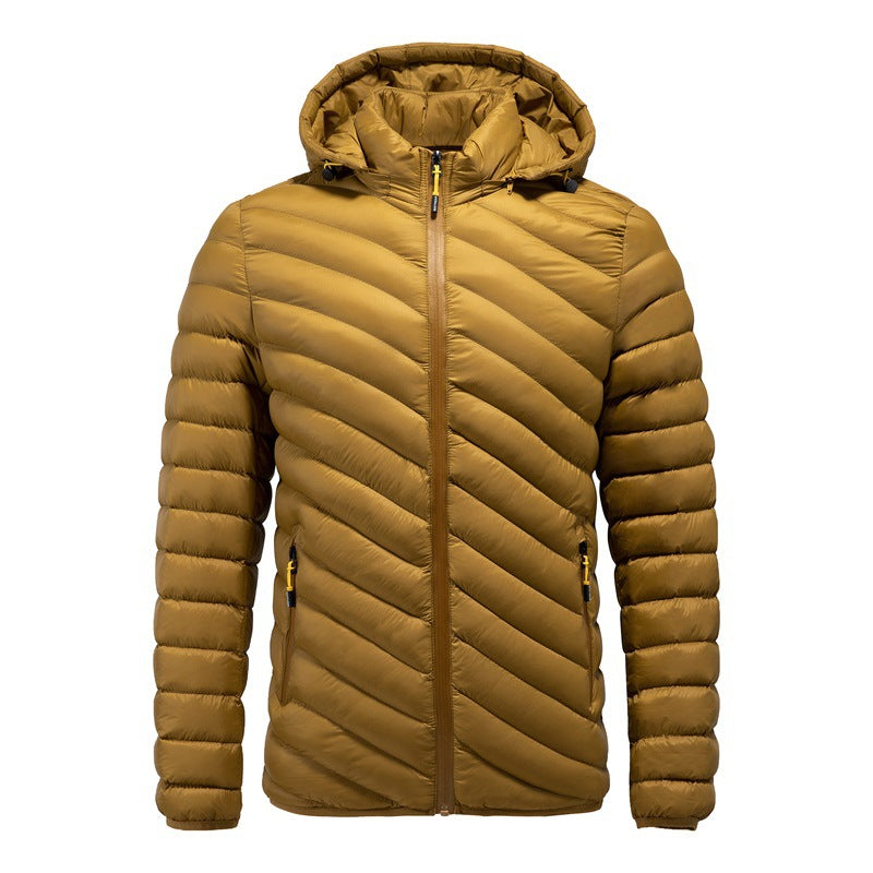 Fashion Latest Design  Custom Removable Hat Warm Cotton Coat  Men Winter Long Coats for  Man Coat